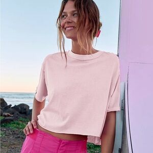 Free People Pink Inspire Tee